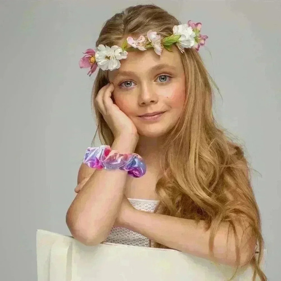 5 Pieces Shiny Metallic Scrunchies Hair Scrunchies Elastic Hair Ties - Picture 7 of 7